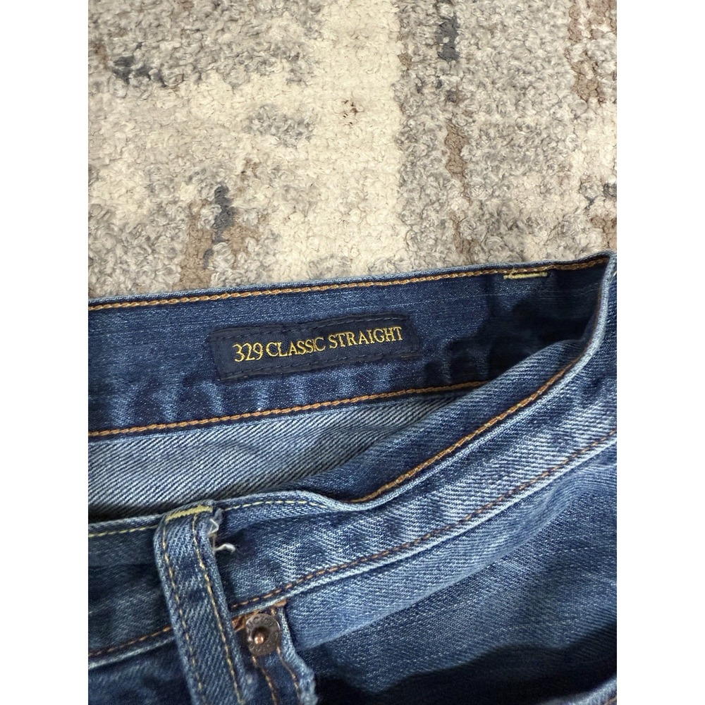 Lucky Brand 329 Jeans Mens 36x34 Classic Straight Stretch Dark Wash Zip Fly - Picture 3 of 16